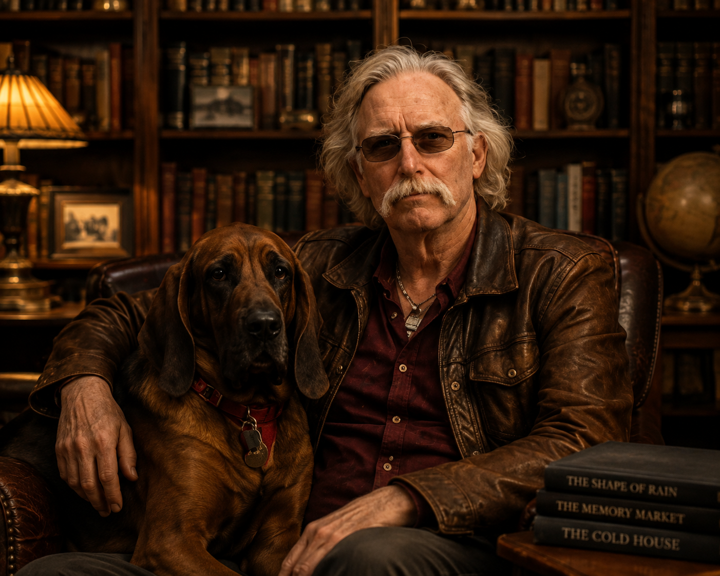 Michael Jonathan Hyde with his dog